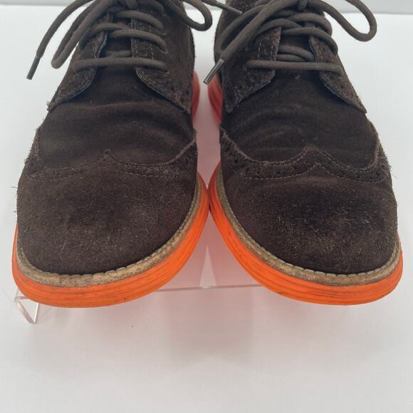 Cole Haan Men’s Lunar Grand Wingtip Oxford Sneakers Sz. 7.5 M Brown Suede - Picture 4 of 10